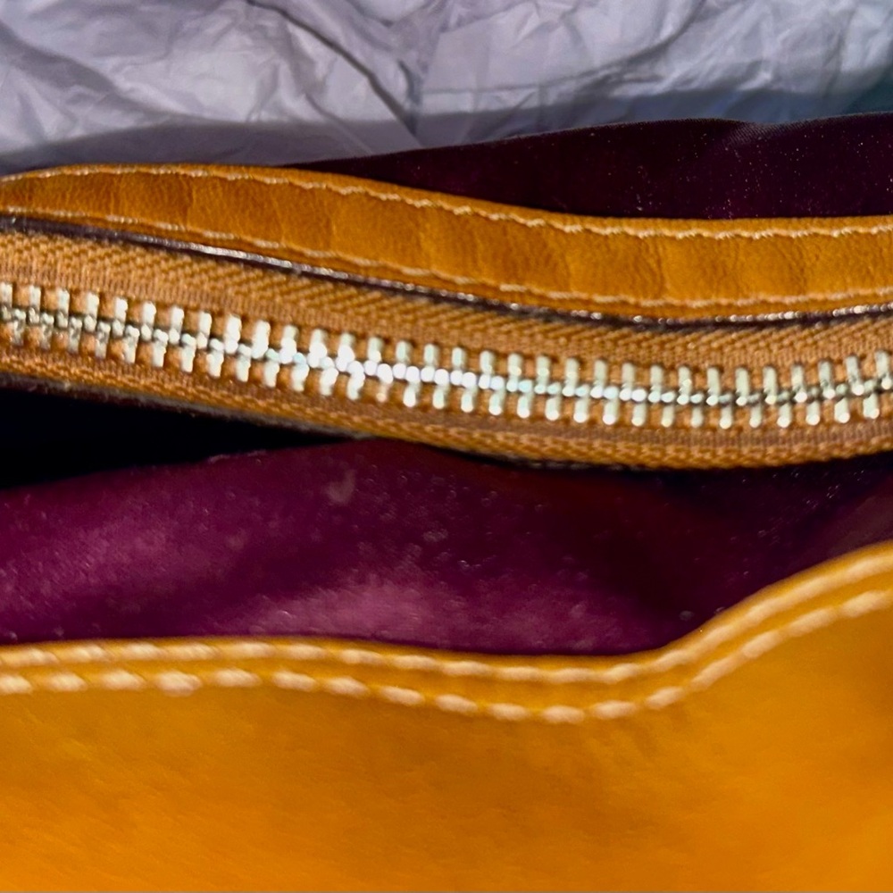 Coach Madison Leather Shoulder Bag Camel Tan Silver Hardware Satin Lining EUC - Picture 7 of 11